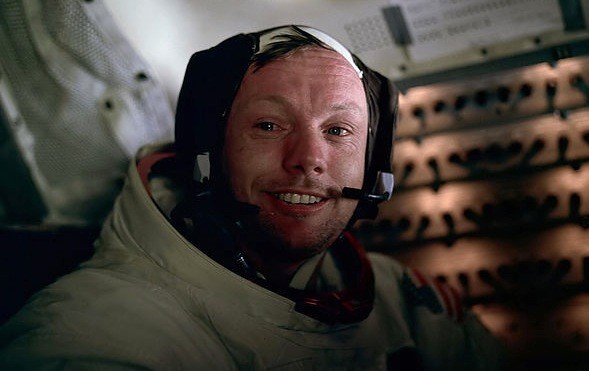 Photo of Neil Armstrong in Apollo 11