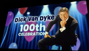 Dick Van Dyke with the text "Dick Van Dyke 100th Celebration"